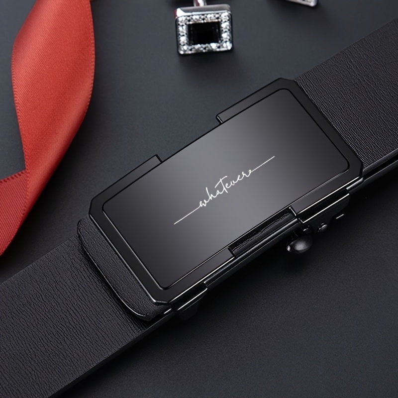 Men's Stylish PU Belt with Automatic Alloy Buckle